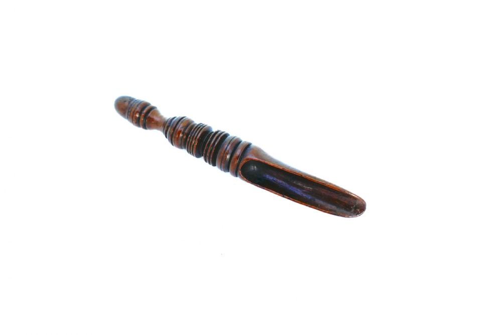 Antique 19thc Treen Fruitwood Ring Turned Apple Corer.    English C1800-20 View II
