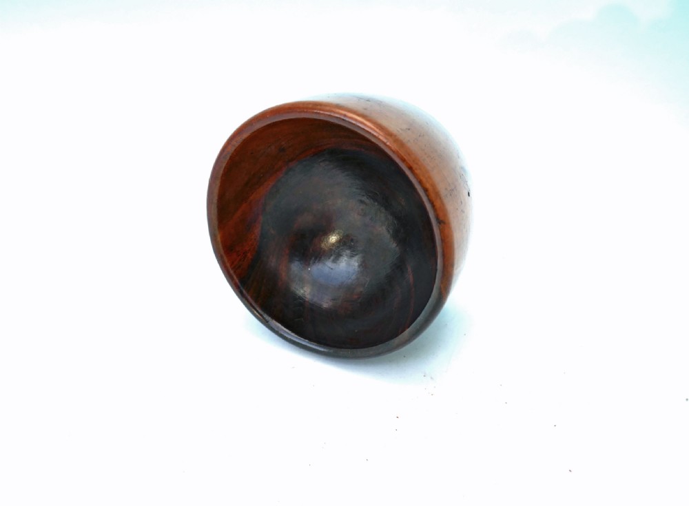 Antique Treen 19thc Lignum Vitae Wool Bowl.   English C1860-80 View IV
