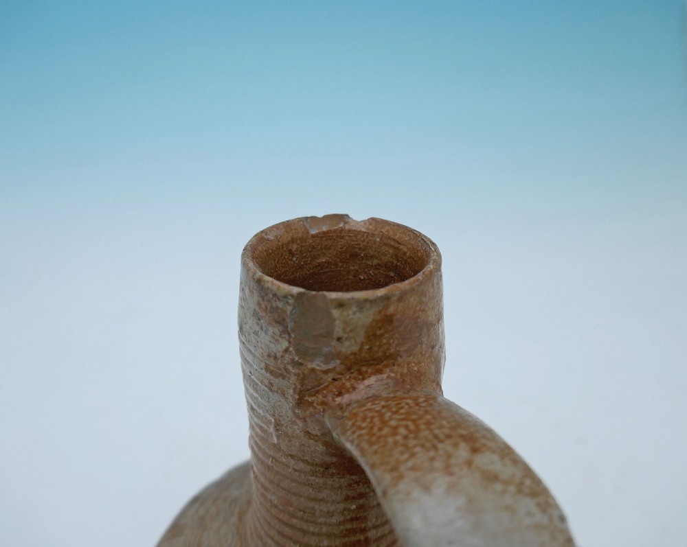 Antique Pottery 16thc Salt-glazed Raeren Stoneware Wine Jug.    German C1570-90. View V