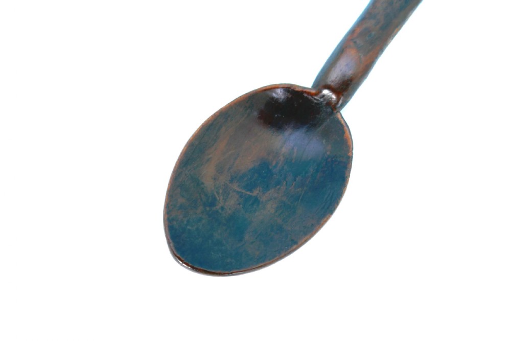 Antique Treen 19thc Fruitwood Carved Welsh Broth Spoon.    C1820-40 View III