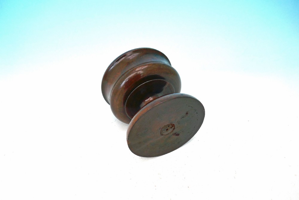 18th/19thc Antique Laburnum Treen Turned Master Salt On Raised Base.   Scottish C1780-C1820. View III