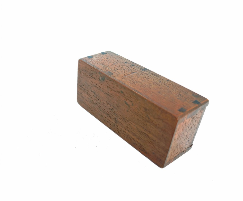 Antique Treen 19thc Mahogany Double Ended Stamp Box.     English C1870-90 View III