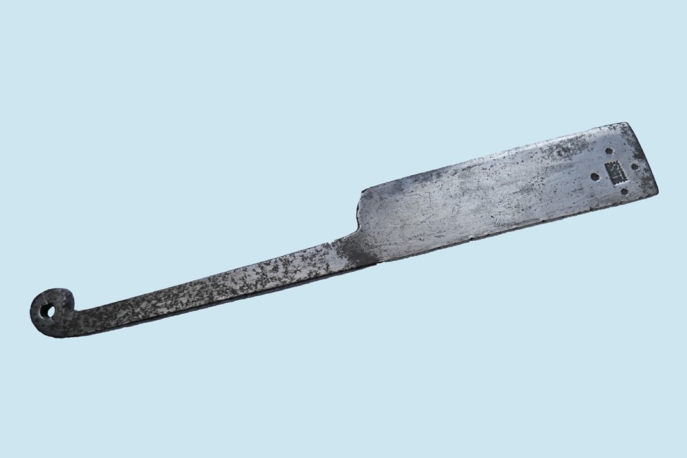 Antique Metalware 18thc Steel Meat Cleaver Initialed *T*G* 1799.  English. View VI