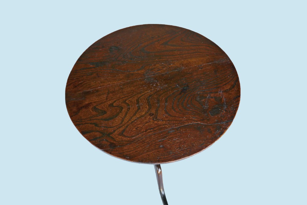 Antique 18thc Country Furniture Oak & Elm Tripod Table.  English. C1760-70 View II