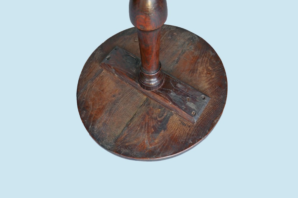 Antique 18thc Country Furniture Oak & Elm Tripod Table.  English. C1760-70 View IV