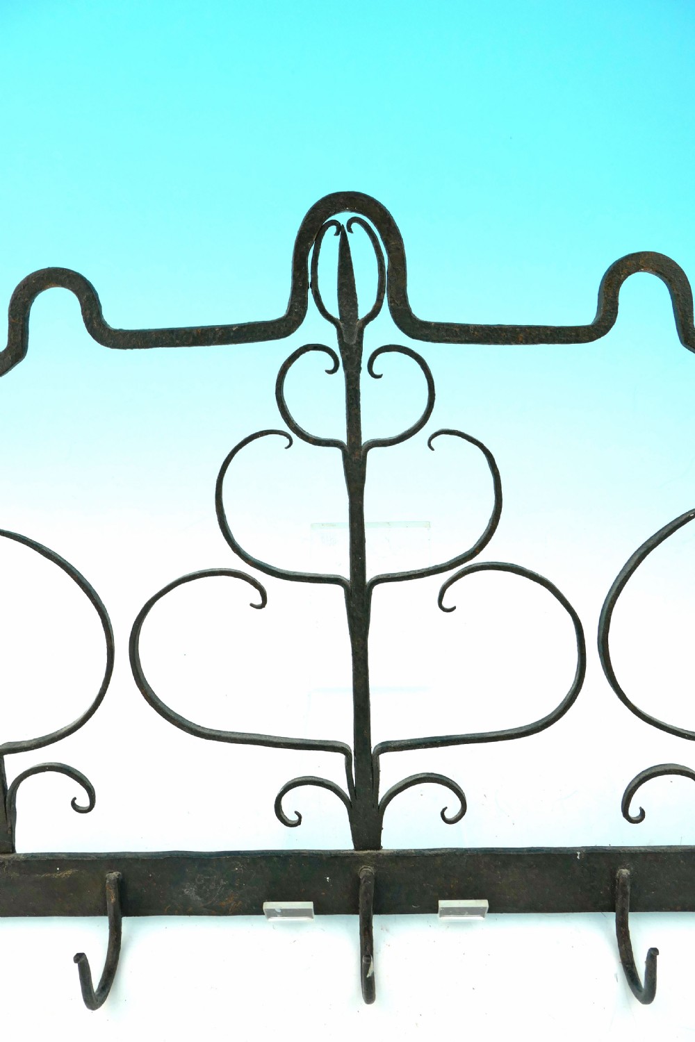 Antique Early Metalware 18thc Wrought Iron Hanging Wall Rack.    English C1760-70. View III