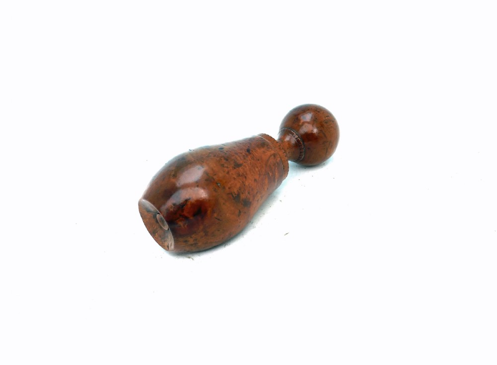Antique Treen 19thc Burr Boxwood Pocket Nutcracker.     French C1800-20. View II