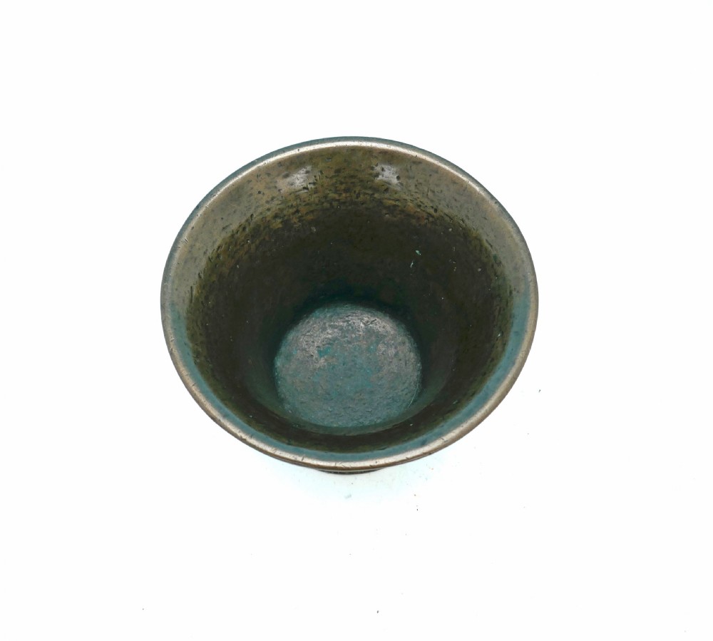 Antique Metalware 17thc English Bronze Decorated Mortar.    English C1630-40. View II