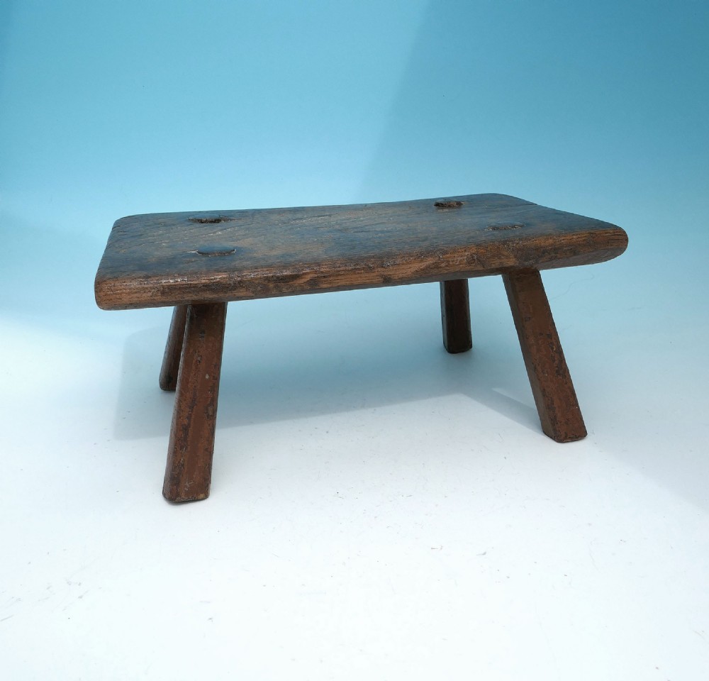 Antique Painted Country Furniture Late 18thc / Early 19thc Stool . English C1780-C1820.