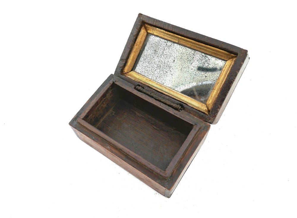 Antique Treen 19thc Mahogany, Boxwood & Sycamore Inlaid Jewellery Box.  English C1800-20. View II