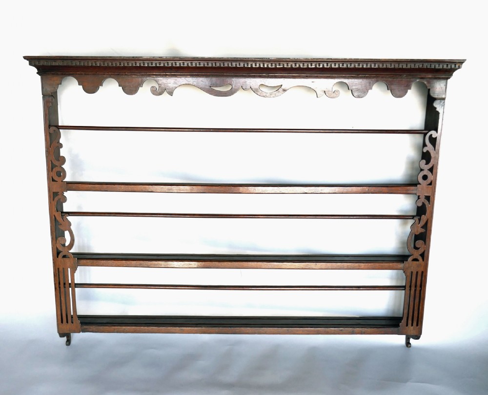 Early Oak & Country Furniture 18thc Oak Delft Rack .   English C1760-70.