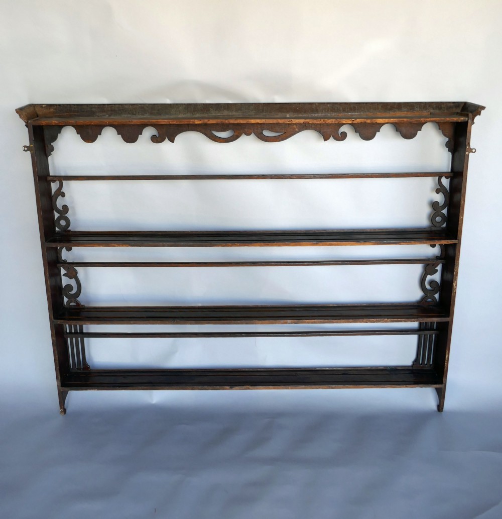 Early Oak & Country Furniture 18thc Oak Delft Rack .   English C1760-70. View IV