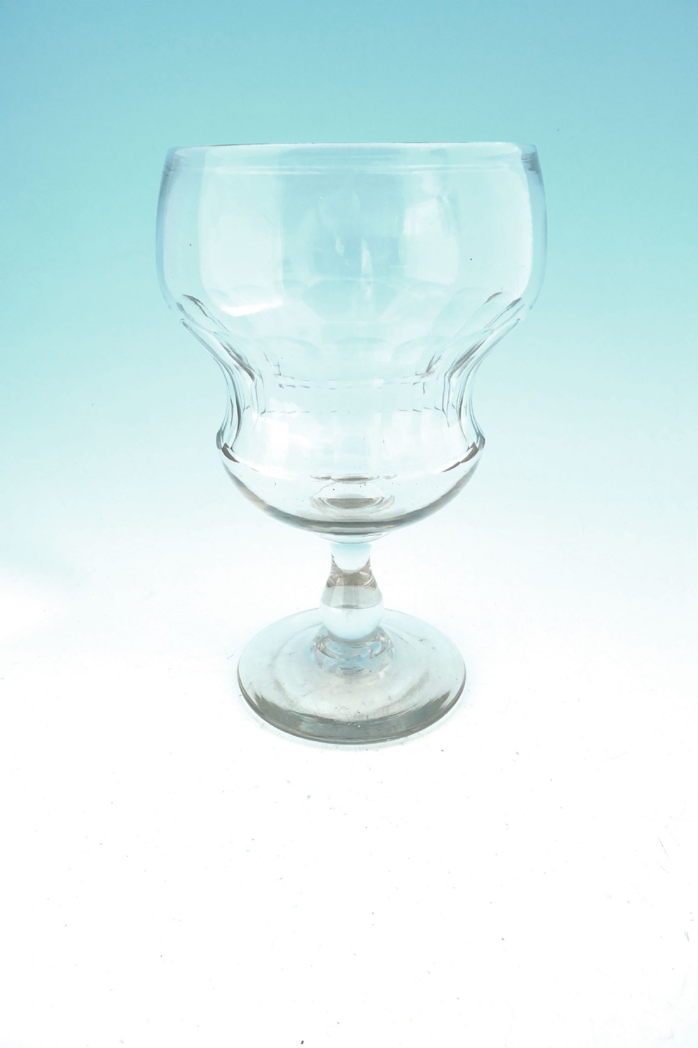Early 19thc Large Glass Shaped Rummer With Basal Fluted Bowl. English C1800-20.
