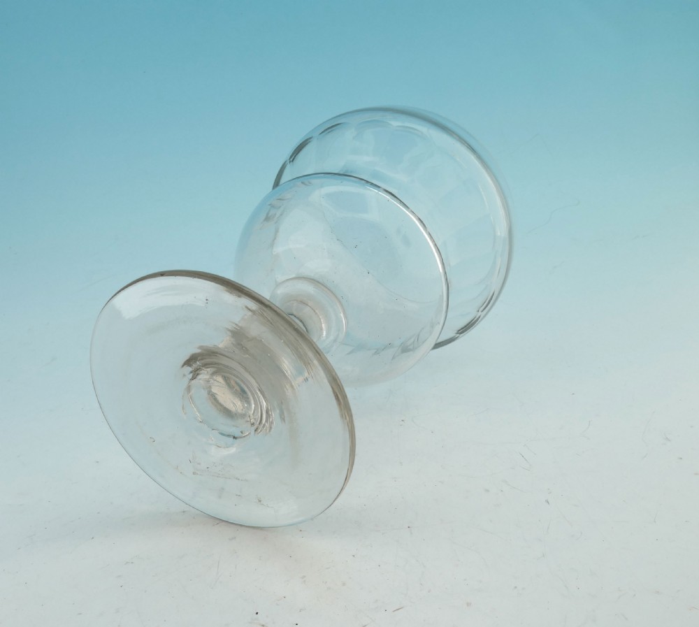 Early 19thc Large Glass Shaped Rummer With Basal Fluted Bowl. English C1800-20. View III