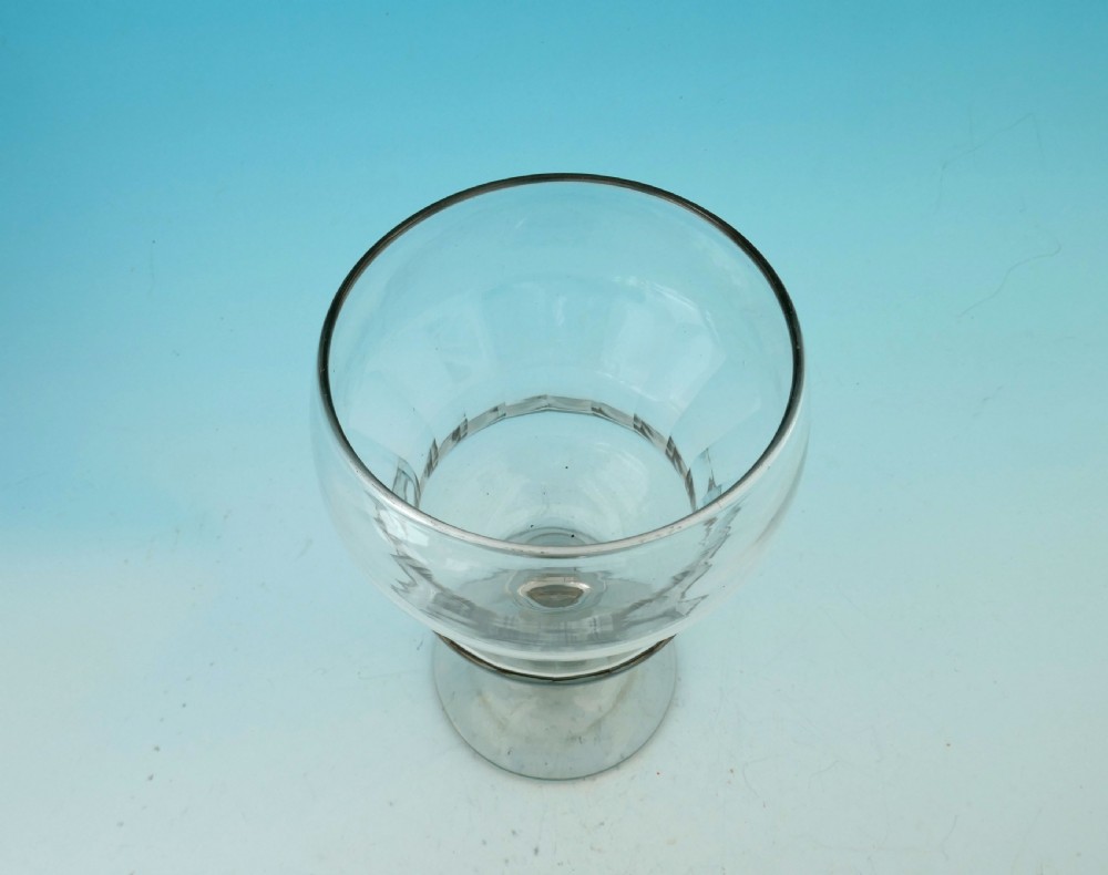 Early 19thc Large Glass Shaped Rummer With Basal Fluted Bowl. English C1800-20. View IV