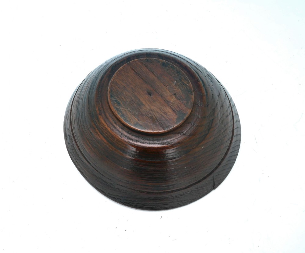 Antique Treen 19thc Turned Small Elm Dairy Bowl.    English C1820-40. View III