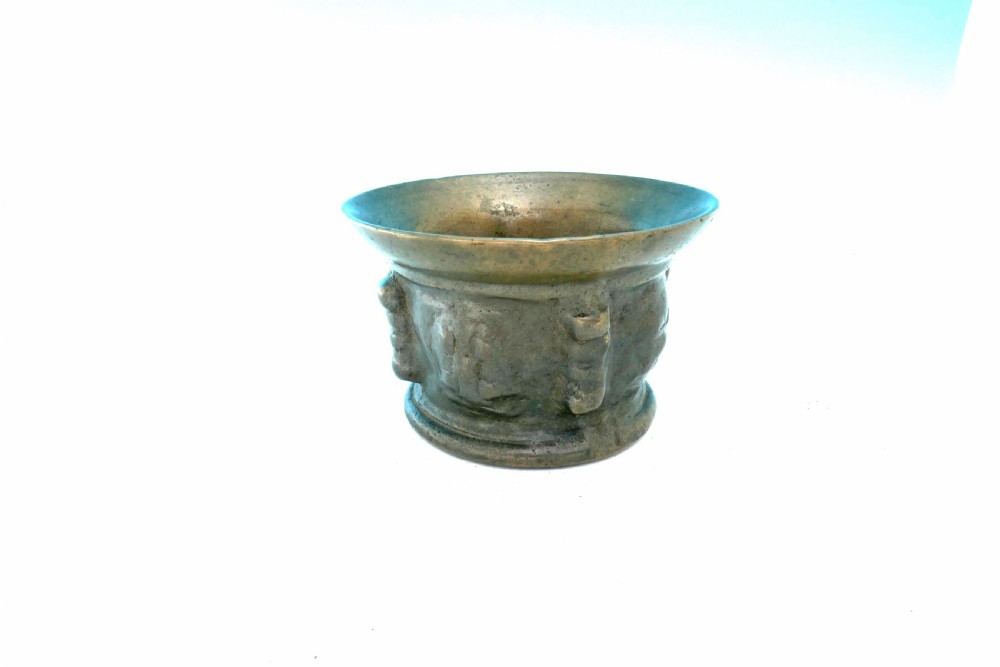 Antique Metalware Bronze Mid 17thc Cast Mortar.   Spanish C1640-60.