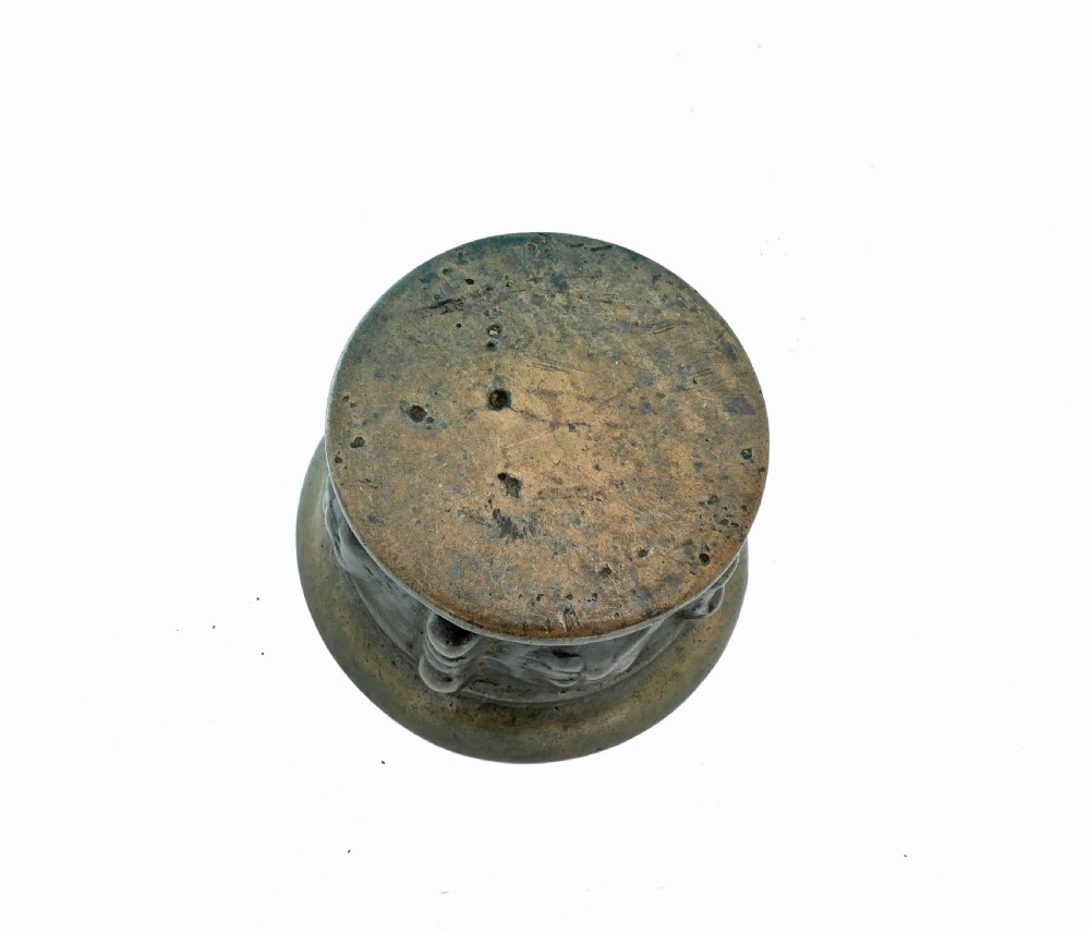 Antique Metalware Bronze Mid 17thc Cast Mortar.   Spanish C1640-60. View IV