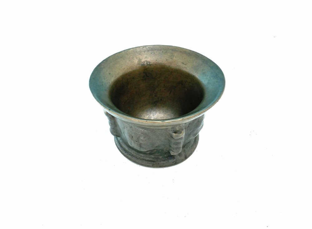 Antique Metalware Bronze Mid 17thc Cast Mortar.   Spanish C1640-60. View V