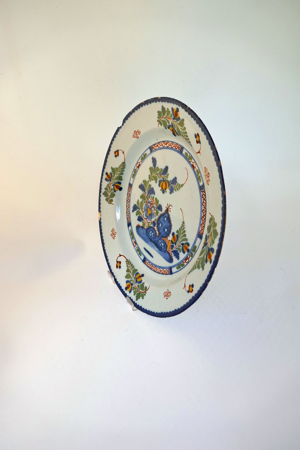 Antique Pottery 18thc Delft Polychrome Charger .   English C1760-70 View II