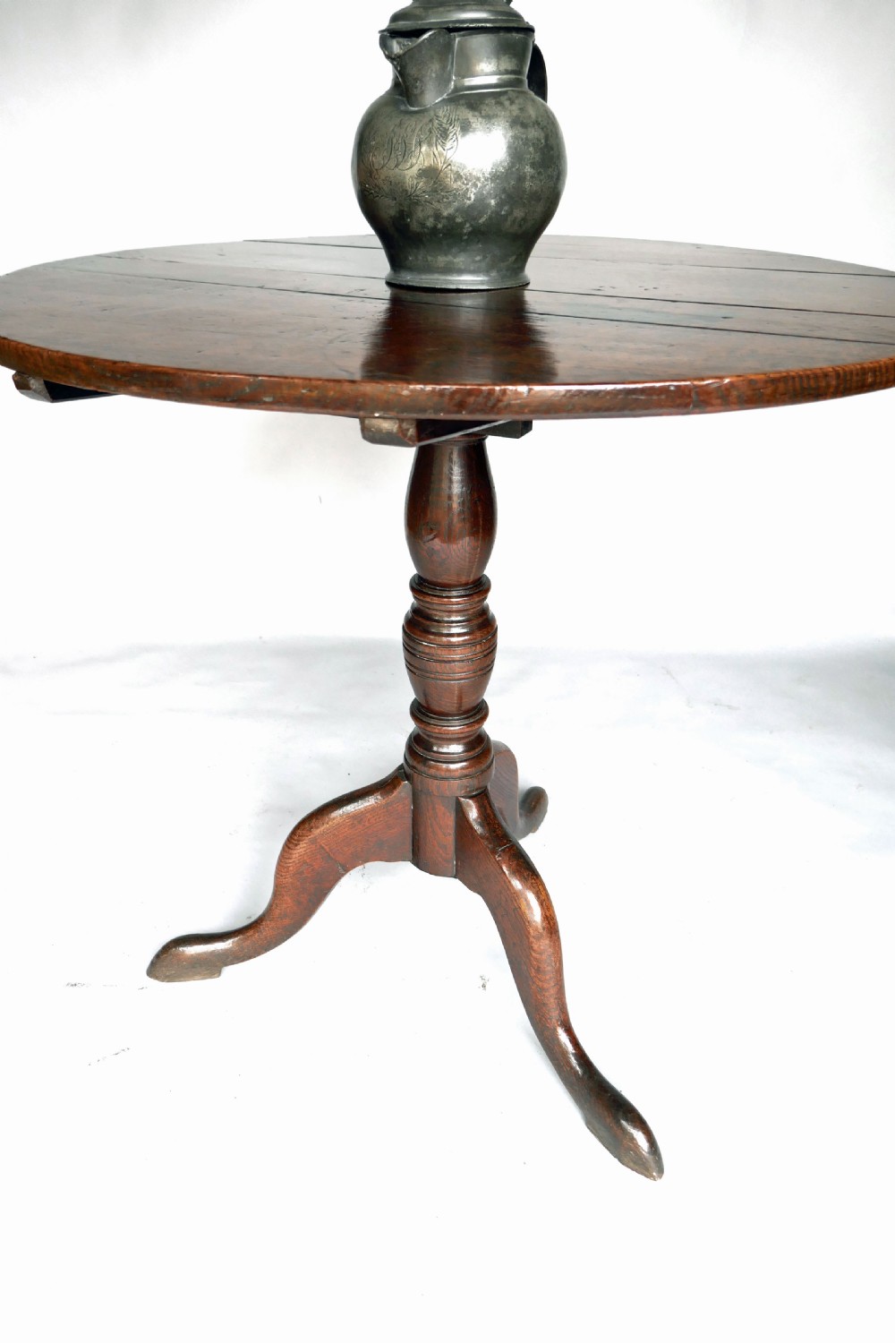 Antique Oak & Country Furniture 18thc Tripod Tilting Table.   English C1760-80. View II