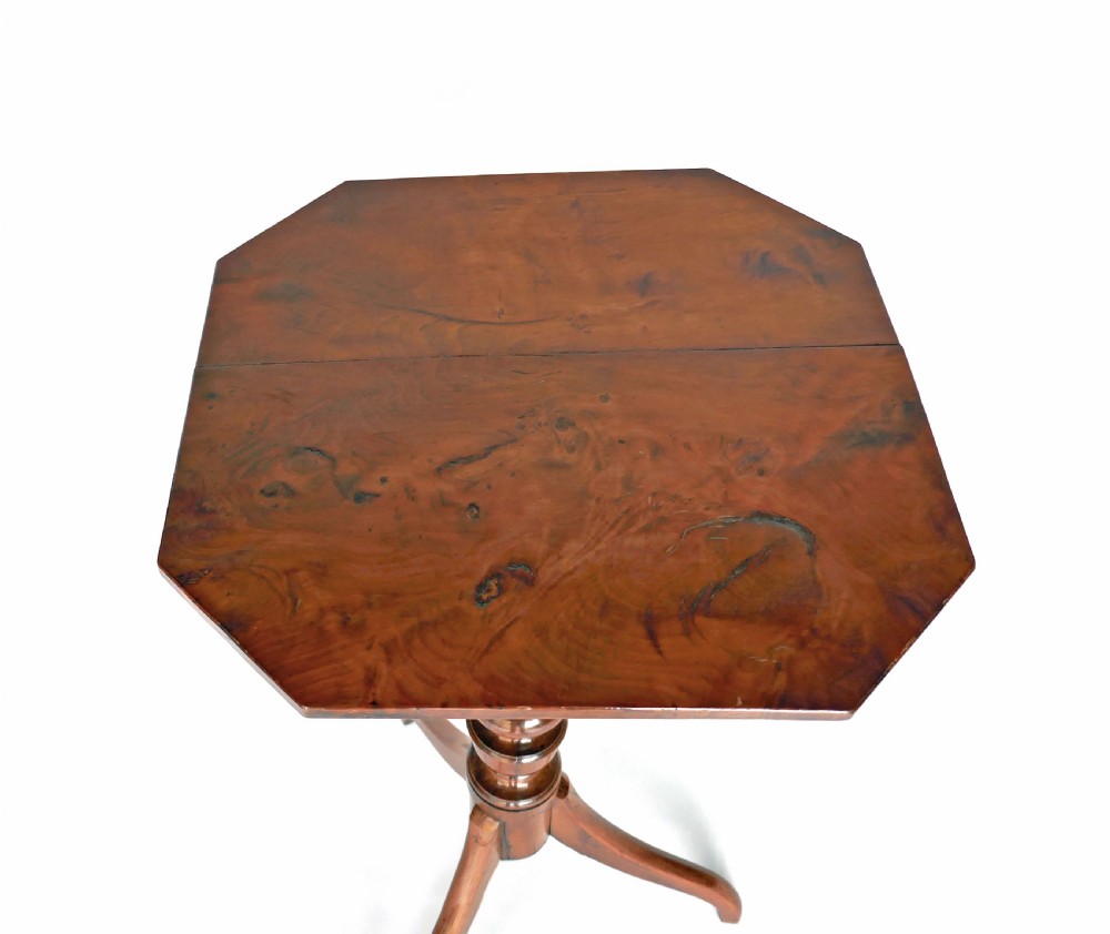 Antique Country Furniture 19thc Yew Wood Tripod Table.    English C1800-20 View II