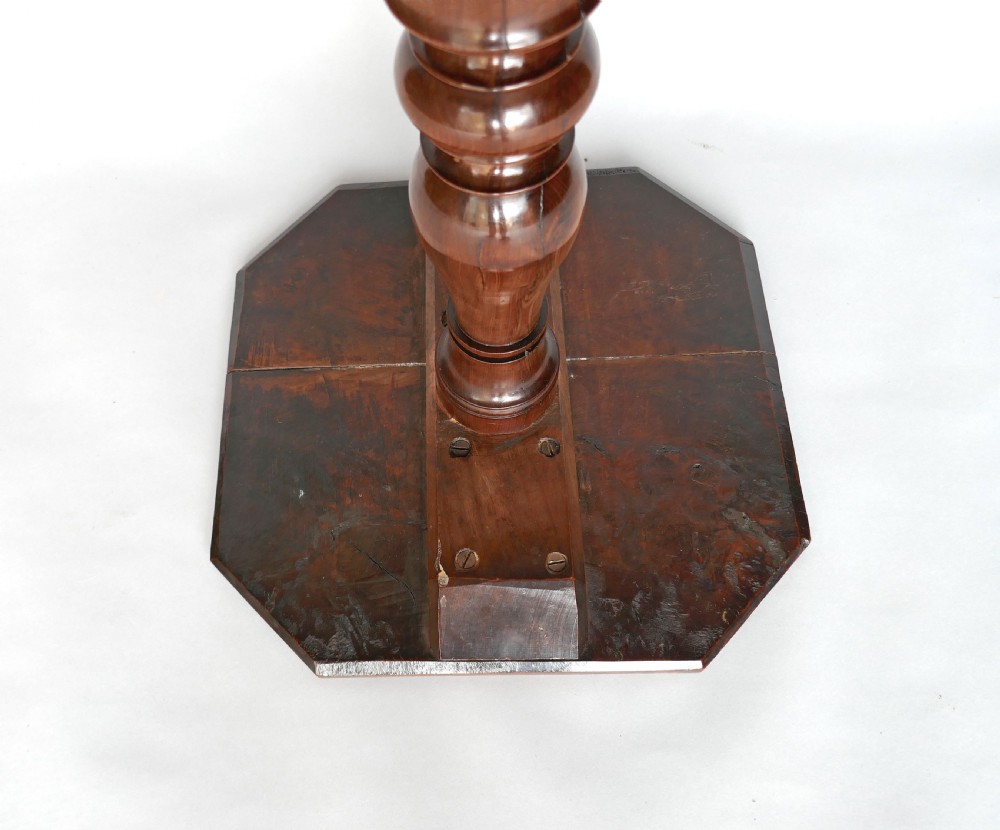 Antique Country Furniture 19thc Yew Wood Tripod Table.    English C1800-20 View III