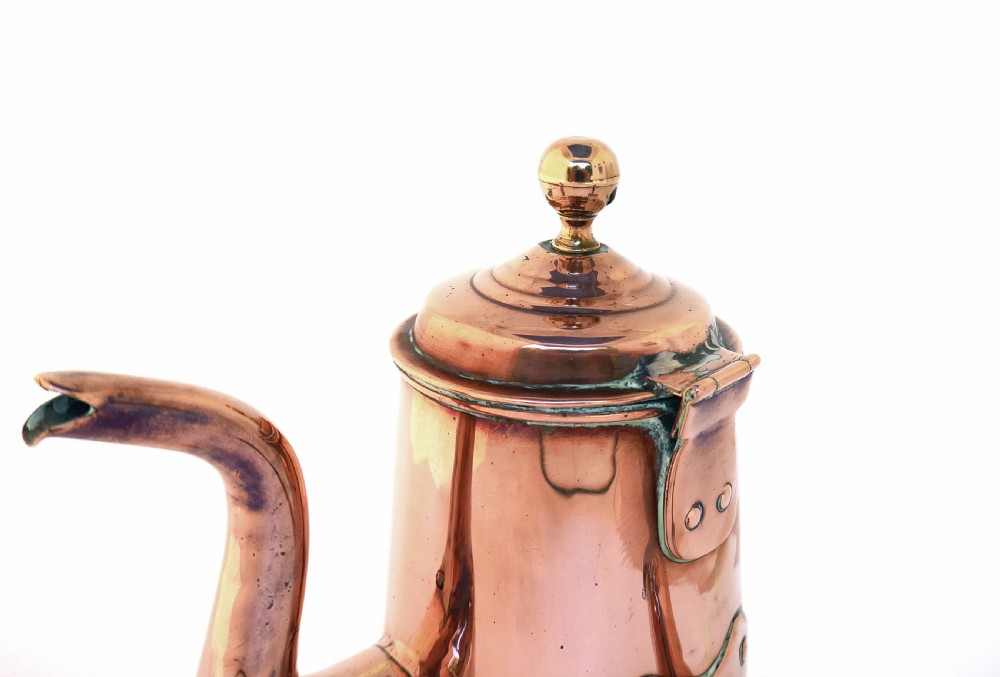 Antique Early Metalware 18thc Copper Coffee-Pot With Side Handle.  English C1750-70 View II