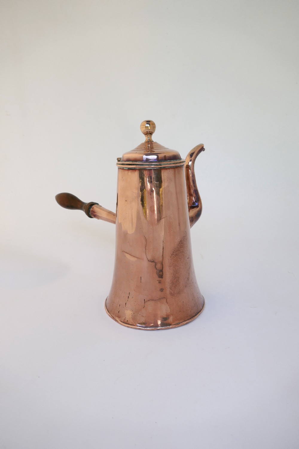 Antique Early Metalware 18thc Copper Coffee-Pot With Side Handle.  English C1750-70 View IV