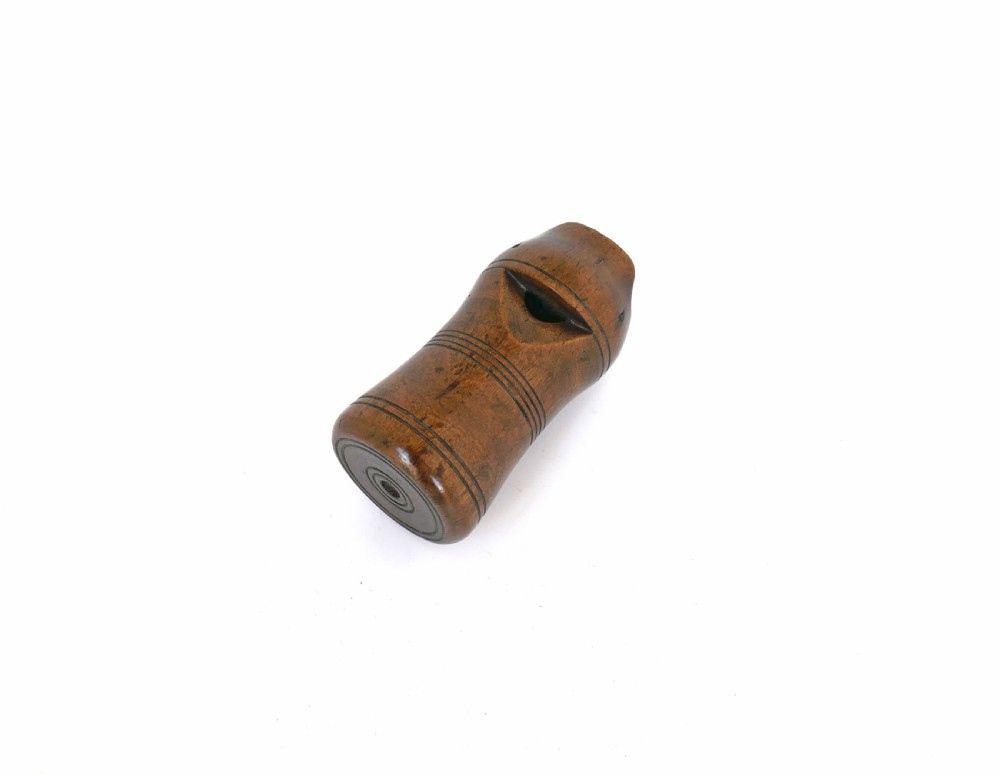 Antique Treen 19thc Turned Sycamore Bird Call.    English C1840-60