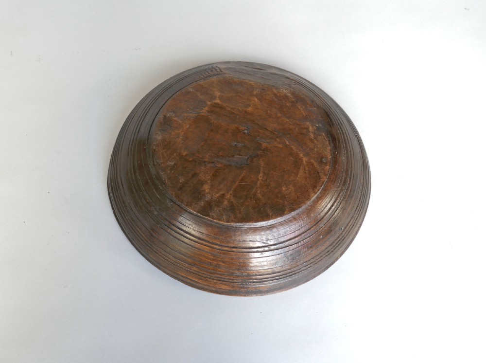 Antique Treen 18thc Turned Fruitwood Dairy Bowl.    English C1770-90. View III