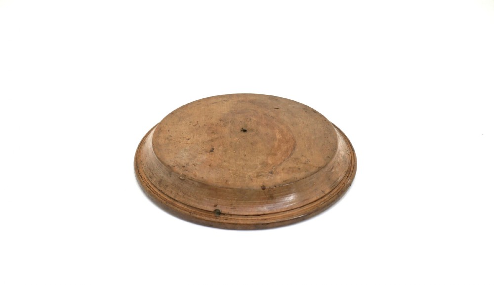 Antique Treen 18thc Sycamore Turned Plate.   English C1770-90. View II