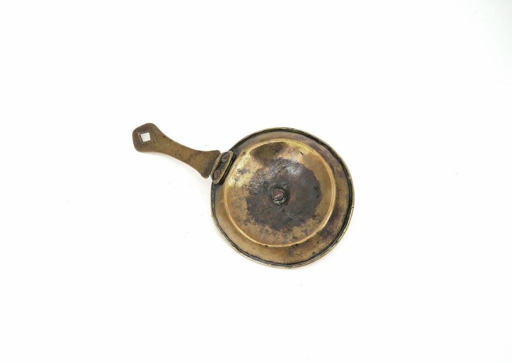Antique Early Metalware 18thc Brass Chamberstick.   English C1700-10. View III
