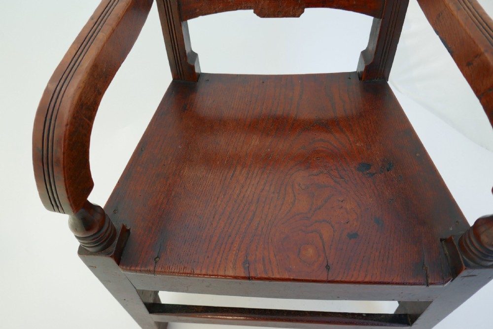 Antique Country Furniture 19thc Elm & Fruitwood Childs Regency Chair.  English C1800-20. View IV