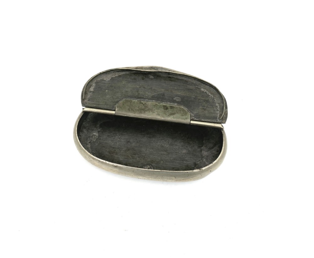 Antique Metalware 19thc White Metal Snuff Box William McNaught.  Scottish C1860-90. View II