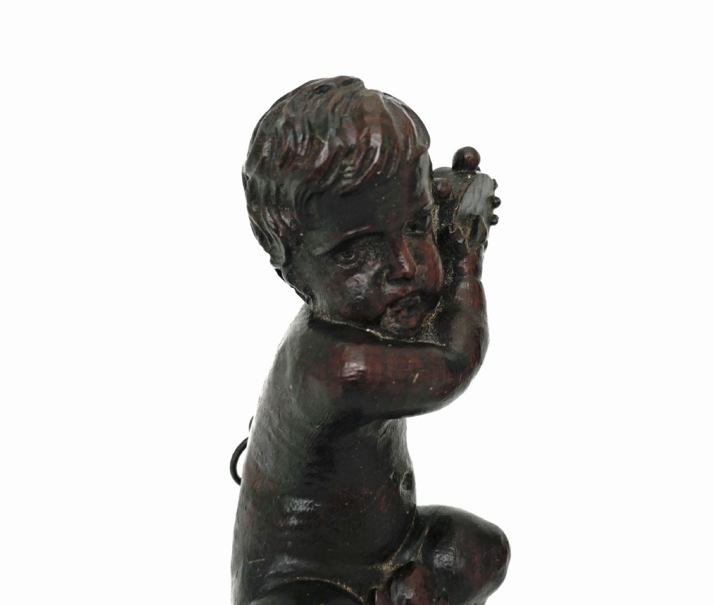Antique Carvings 18thc Walnut Cherubs Playing Musical Instruments.    Flemish C1720-40. View II