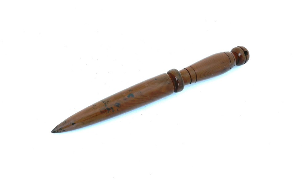 Antique Treen 19thc Yew Wood Plant Dibber.    English C1840-60