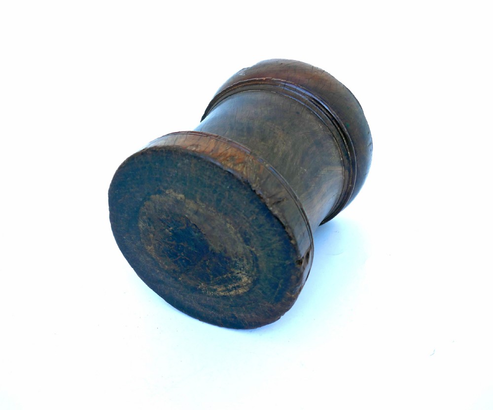 Antique Early Treen 17thc Charles 1 Lignum Turned Mortar .   English C1620-40. View II
