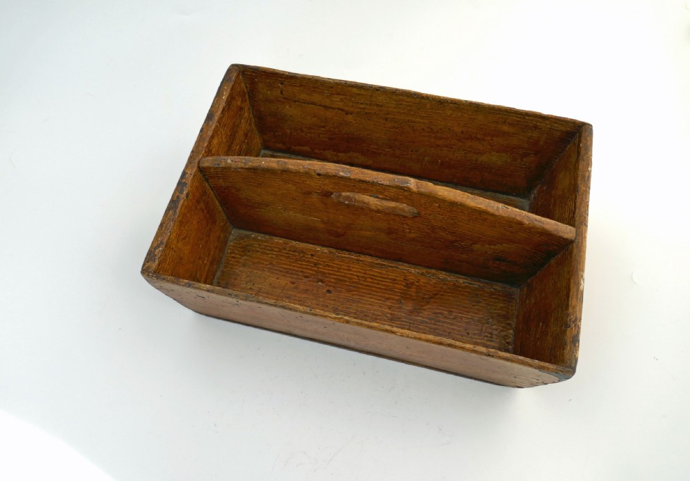 Antique Collectables 19thc Scumbled Work Tray With Original Paintwork.  English C1840-60. View II