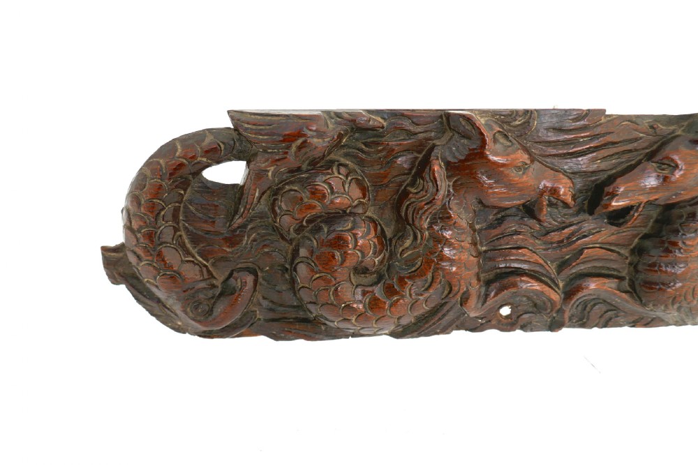 Antique Carvings 17thc Flemish Carved Hippo Campus & Exotic Birds.  Flemish C1660-90. View II