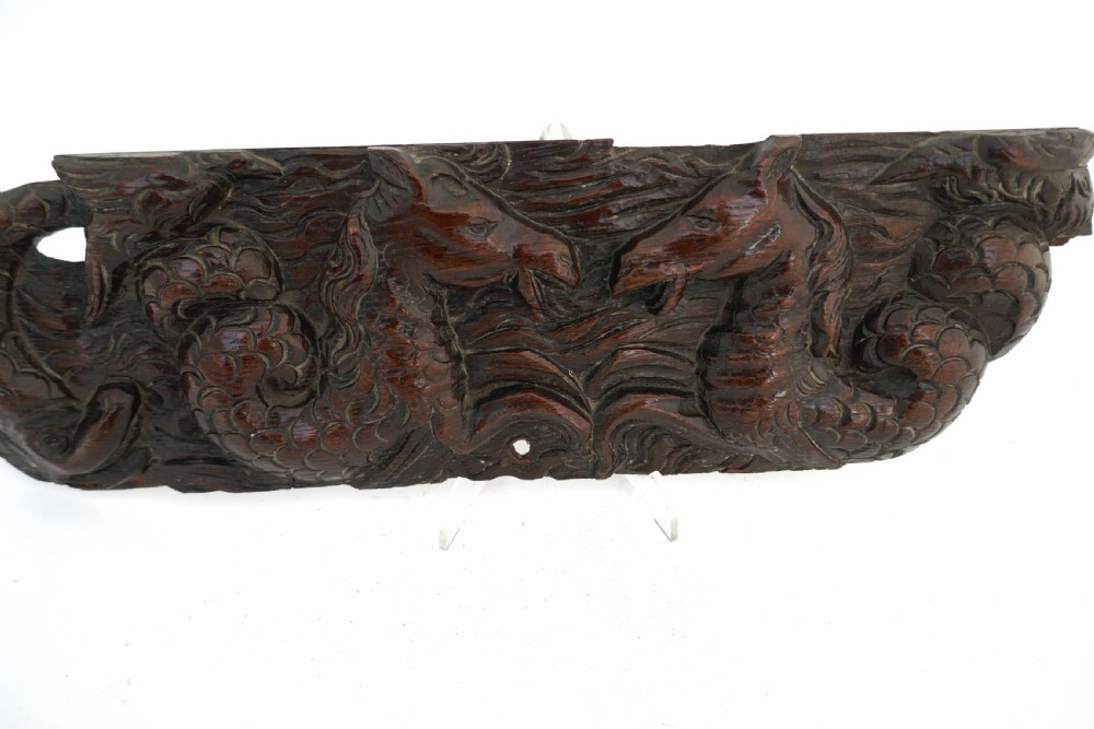 Antique Carvings 17thc Flemish Carved Hippo Campus & Exotic Birds.  Flemish C1660-90. View V
