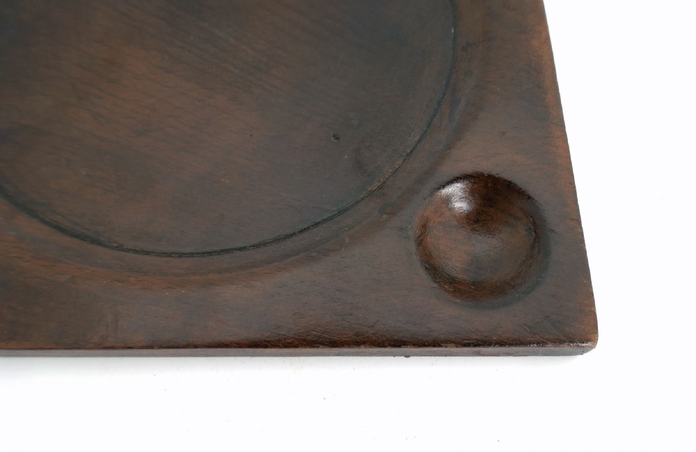 Antique Treen 19thc Yew Wood Single Trencher With Salt Well.   English C1860-80 View III