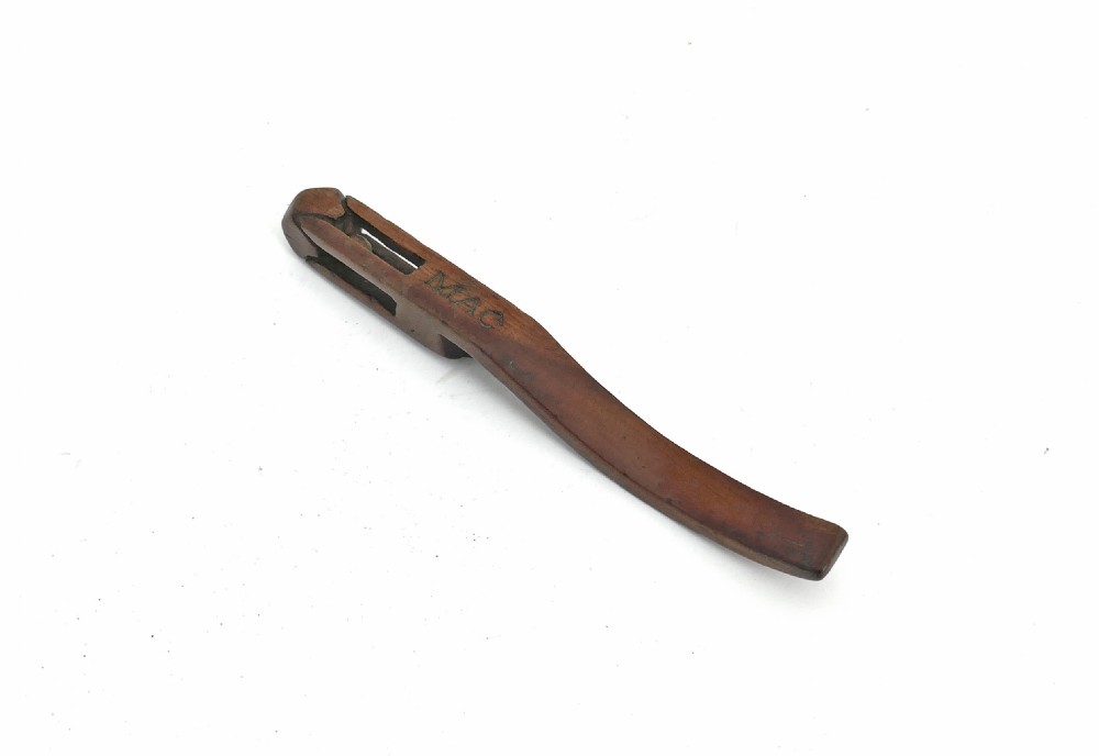Antique Treen 19thc Yew Wood Knitting Sheath Dated & Named MAC 1888.  English. View V