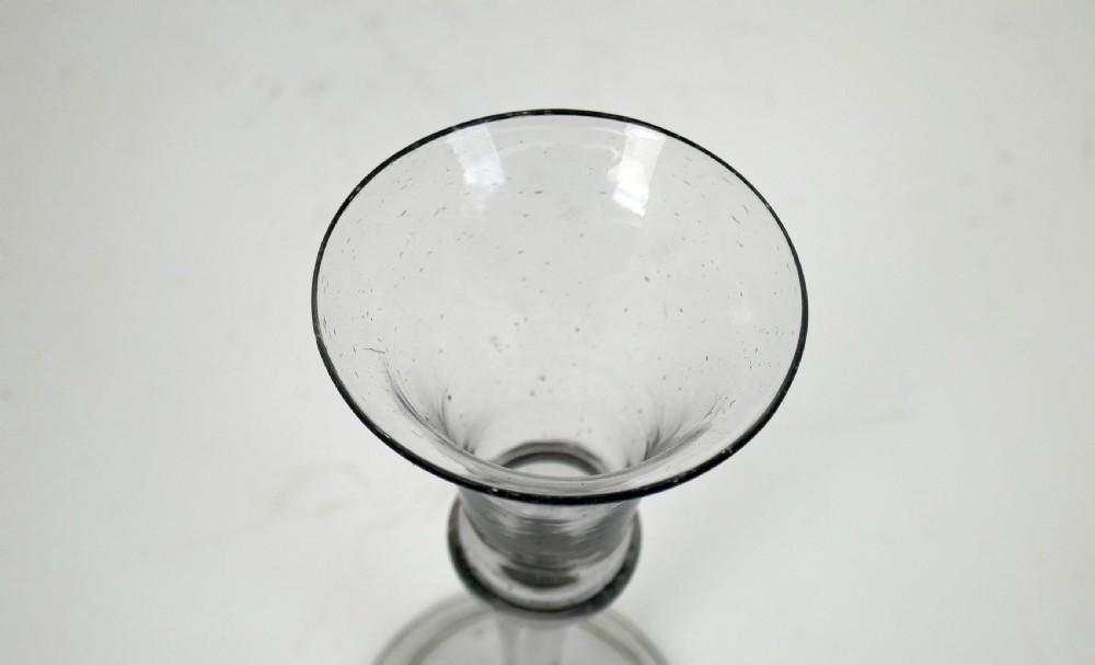 Antique Glass 18thc Hand Blown Bell Bowl Wine Glass.    Continental C1740-50. View II