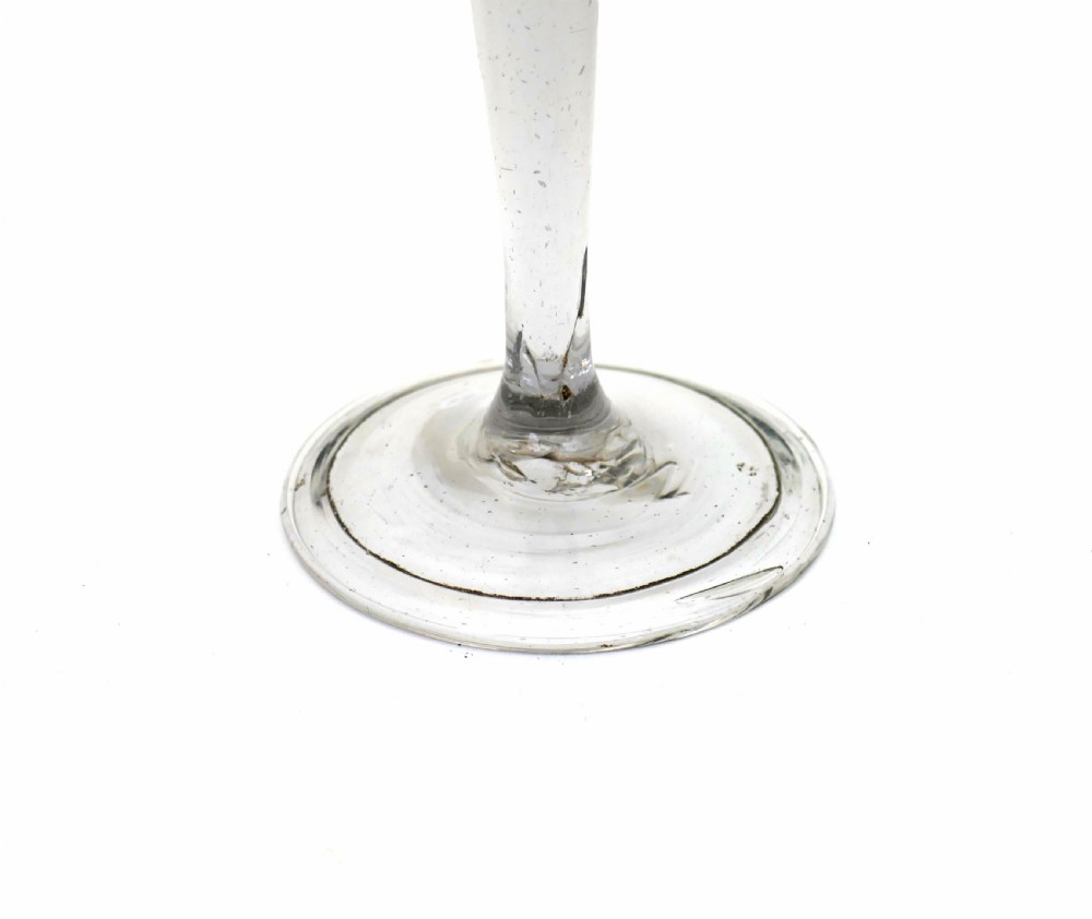 Antique Glass 18thc Hand Blown Bell Bowl Wine Glass.    Continental C1740-50. View III