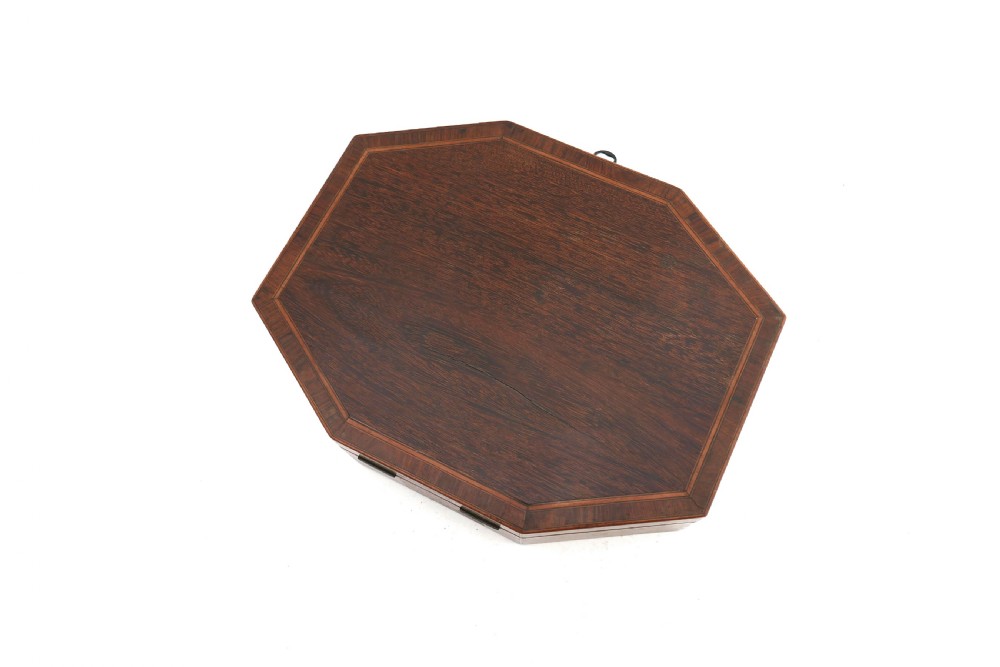 Antique Collectables 19thc Ladies Sheraton Style Jewellery Box.   English C1820-30. View III