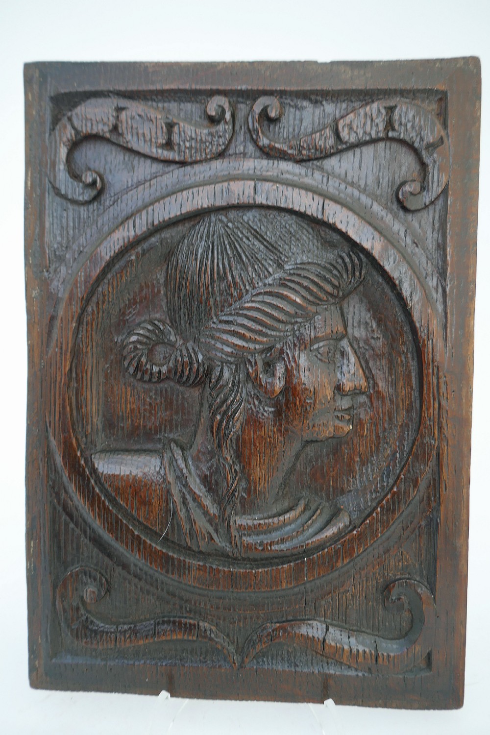Antique Carvings 15thc Oak Romayne Carved Single Panel.   French C1460-80 View II