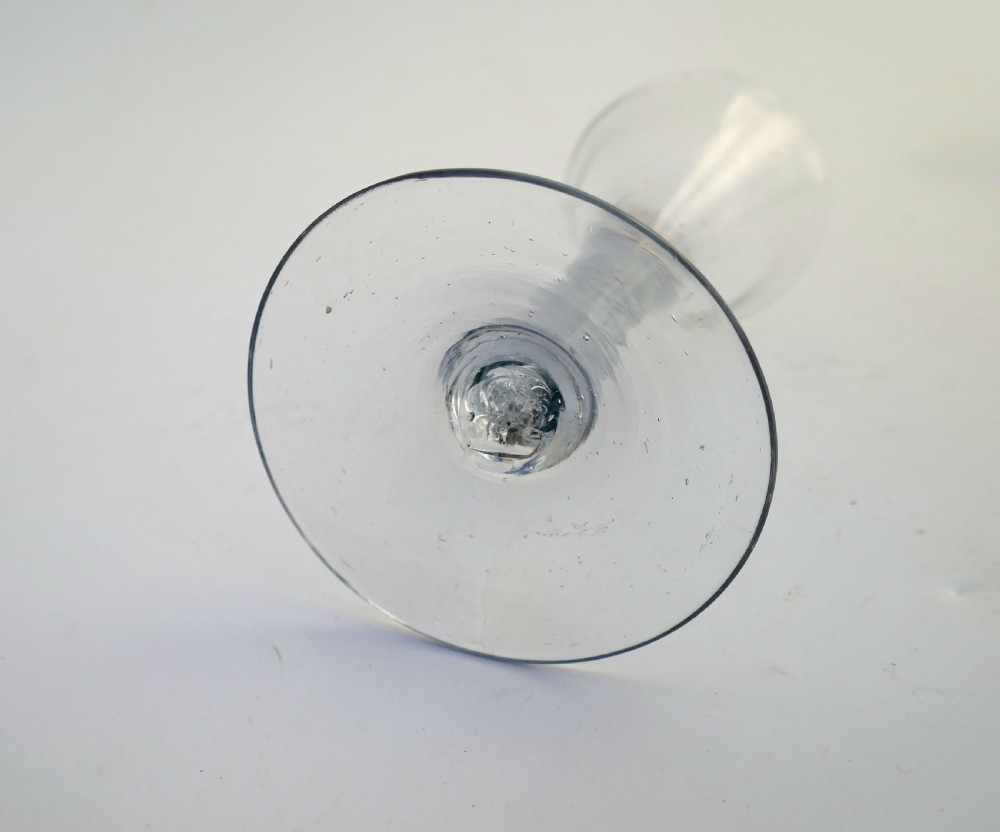 Antique Early Glass 18thc Spiral Twist Wine Glass With Domed Foot.  Continental / Dutch. C1760-70. View IV