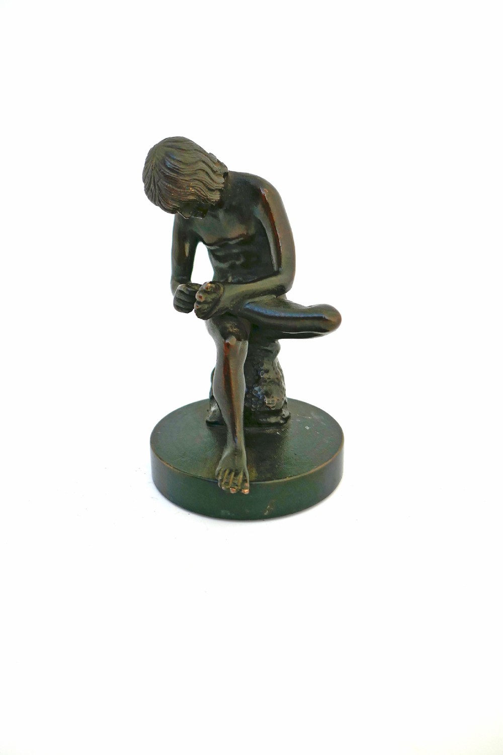 Antique Early Metalware 19thc Bronze Sculpture Of 'Boy With Thorn'.  French - Paris C1880-90.