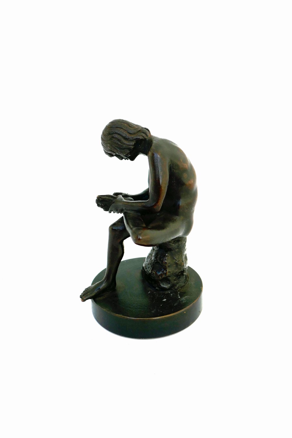 Antique Early Metalware 19thc Bronze Sculpture Of 'Boy With Thorn'.  French - Paris C1880-90. View III